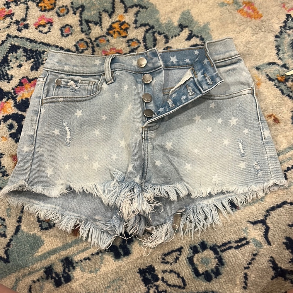 nature denim light wash star jean shorts size small